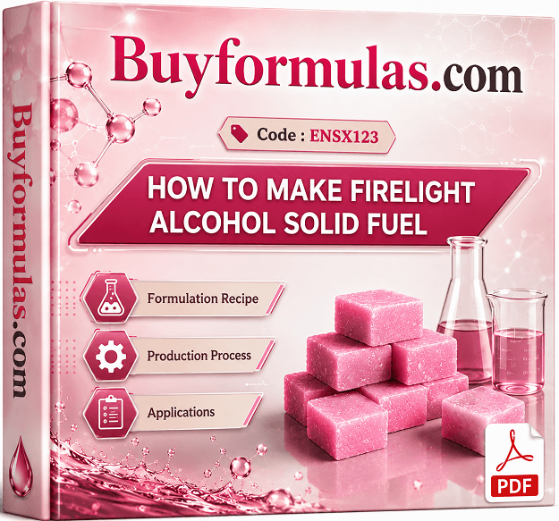 Making alcohol fire light solid blue fuel cubes environmentally friendly