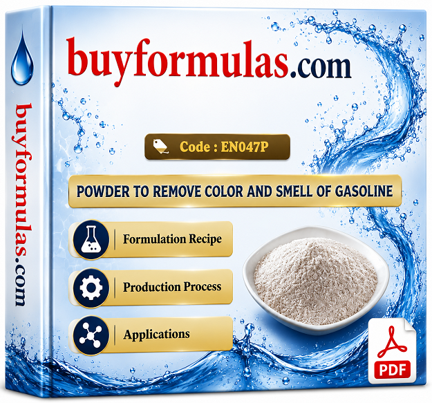 Make treatment powder to remove smell and color of gasoline